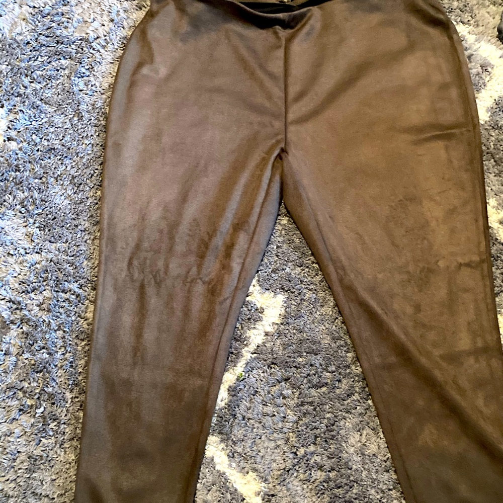 Ashley Stewart suede pants in brown color